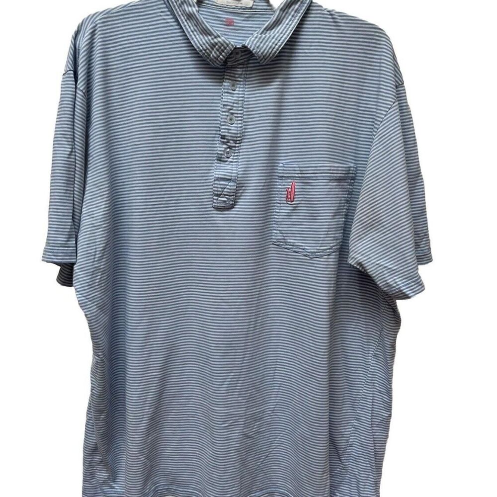 Johnnie-o Men's Blue and White Polo-shirts
